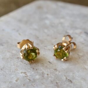 Light Peridot Studs